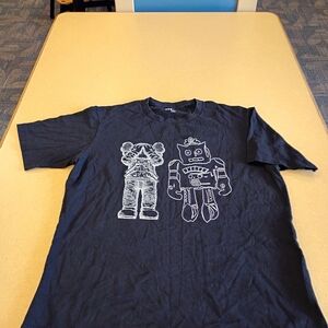 Warhol  x KAWS Collaibe Black Graphic Tee Size Large